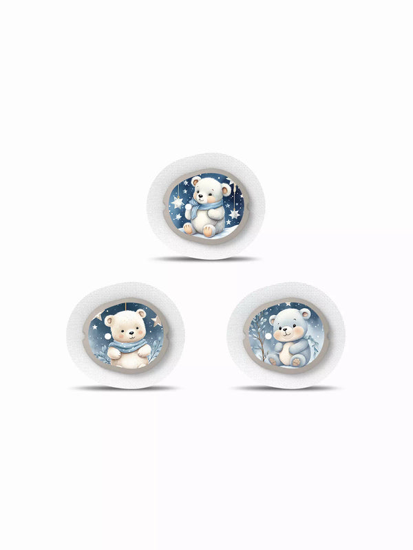 Christmas-themed Dexcom G7 CGM sensor stickers with festive designs.