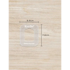 Insulin patch pump template by Kaio-Patch on wooden background, showing dimensions of 6.2cm by 7.2cm.