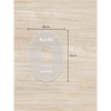 Kaio-Patch Template for CGM sensor patch on a wooden surface, dimensions labeled 8cm by 11cm.