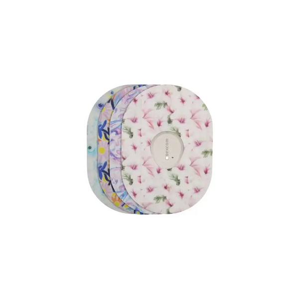 Spring-themed adhesive patches for Dexcom G7 sensor, secure and stylish fit.