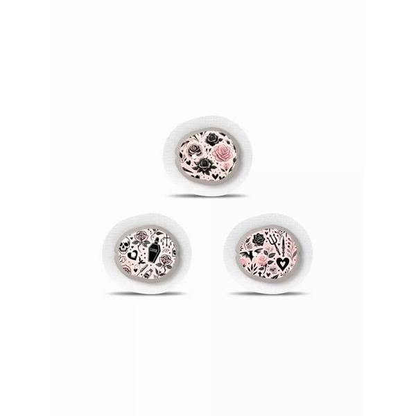 Three speckled quail eggs in Dexcom G7 Stickers - Valentine Edition 2025 design