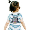 Insulin pump harness for kids featuring adjustable straps and unicorn design.