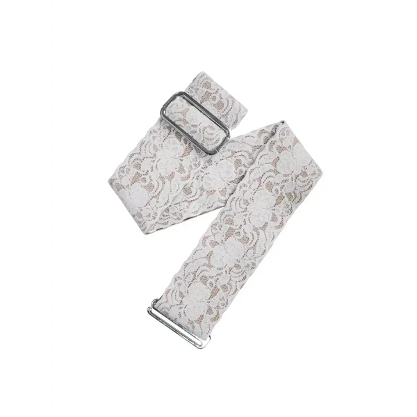 Insulin pump belt in lace with adjustable design and elegant pattern.