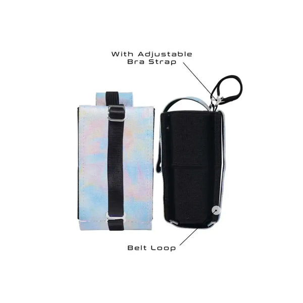 Insulin pump pouch with adjustable bra strap and belt loop, Summer Vibes Collection.