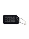 Black medical luggage tag with the text 'Autism Is My Super Power Please Be Patient' engraved.