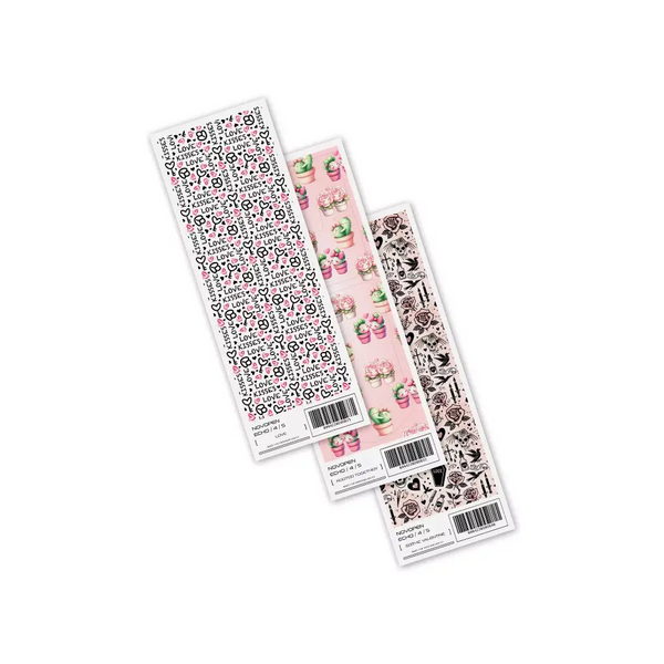Valentine 2025 Novopen Echo Stickers featuring Love, Rooted Together, Gothic Valentine designs on premium vinyl.