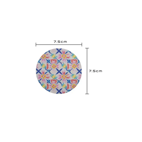 Freestyle Libre 2 Patch with floral pattern, 7.5cm dimensions.