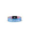 Reversible Type 1 Diabetes awareness wristband for children with summer patterns and "Diabetic" label.