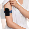 Dia-Arm Band designed for wearing an insulin pump on your arm, featuring an adjustable strap that secures the arm insulin pump comfortably in place.
