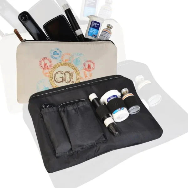 Diabetic supplies bag, Dia-Zipper Bag, featuring organized compartments for insulin, syringes, and other medical essentials, designed for convenient and secure storage on the go Image