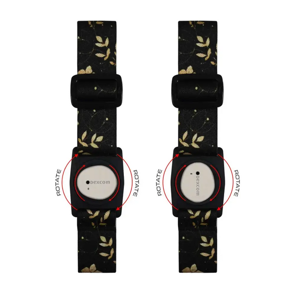 Two identical digital watches with floral straps for Dexcom G7 Armband Summer Edition