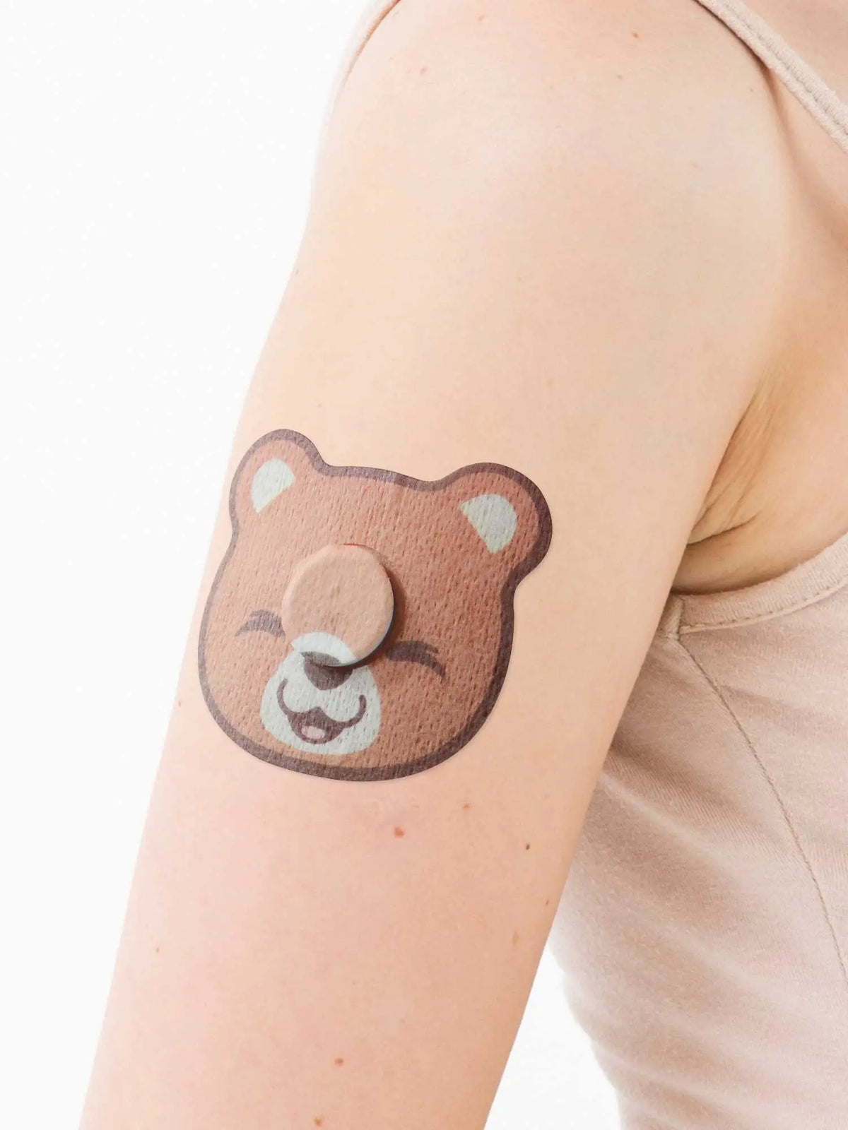 FreeStyle Libre 3用 キッズ固定パッチ、クマ型、腕に装着