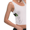 Adaptive woman's crop top with integrated insulin pump pocket, designed for comfort and style.