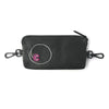 Stylish leather insulin pump waist pack with hooks and zippered pockets.