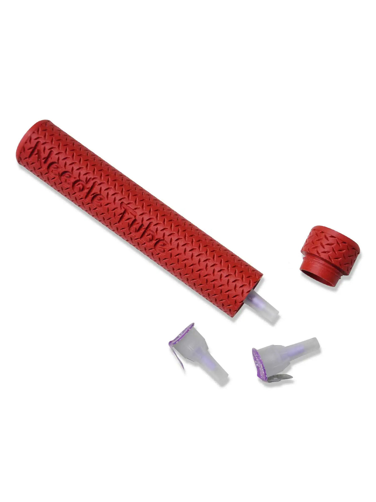 insulin pen needle storage tube army red compact storage case for insulin needles and daily portability
