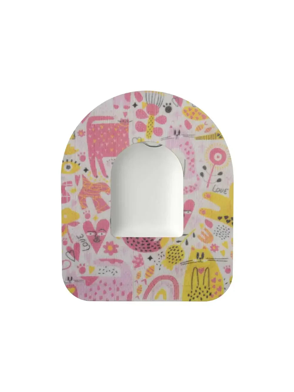 Omnipod ポッド用 固定パッチ、Catch the Love 柄