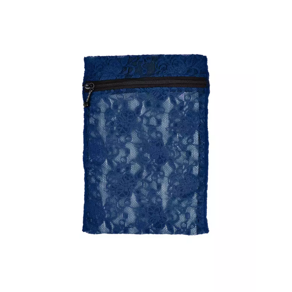 Insulin cooling wallet for 3 pens or 5 vials in blue lace design, Dia-Cool Spacy Lacy.