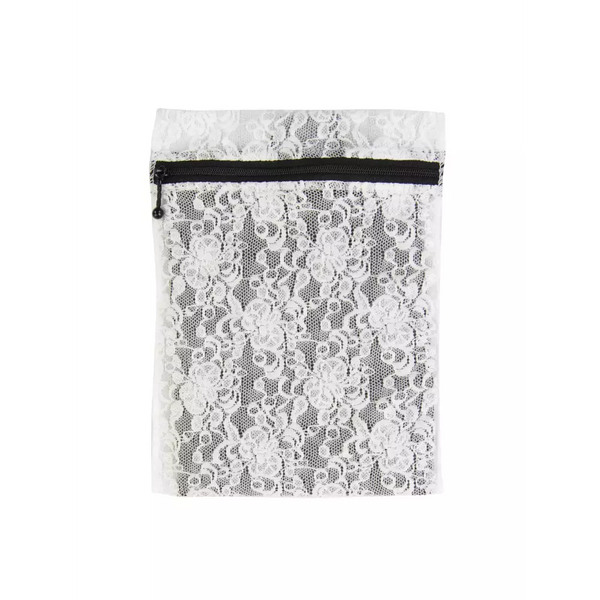 White lace insulin cooling wallet with zipper for 4 pens or 8 vials, Dia-Cool Spacy Lacy design