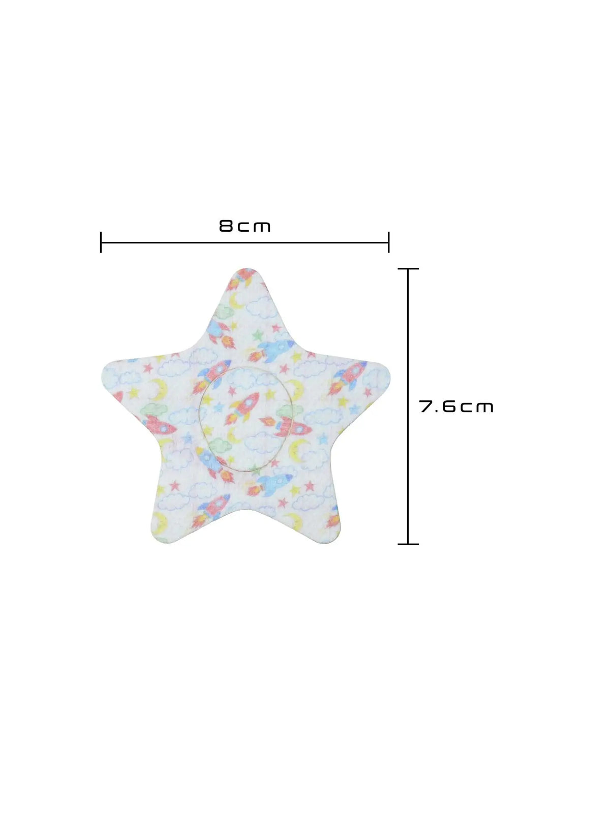 Dexcom G7用 キッズ固定パッチ、星型、サイズ 8.0 x 7.6 cm