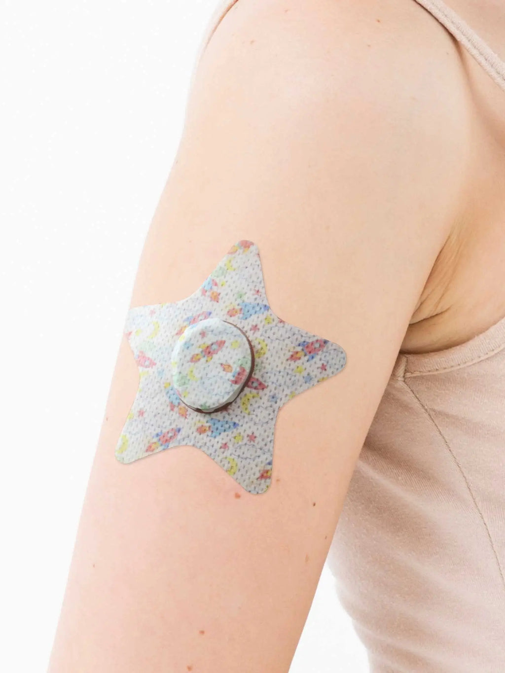 Dexcom G7用 キッズ固定パッチ、星型、腕に装着
