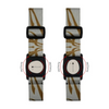 Two identical white and gold watch straps for Dexcom G7 Armband Summer Edition