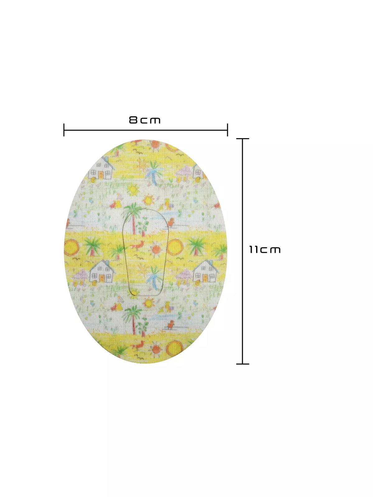 Dexcom G6用 固定パッチ、Childhood Memories 柄、サイズ 8 x 11 cm