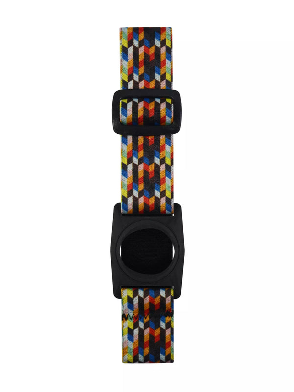 Dexcom G7 Armband with rotating clip in colorful Dia-Style graphic design, adjustable for secure sensor placement.