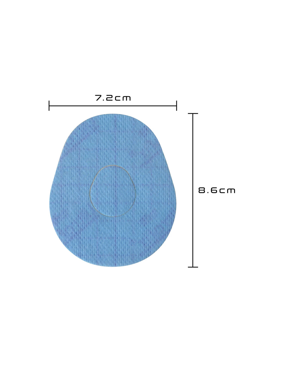 Dexcom G7用 固定パッチ、しずく型、サイズ 7.2 x 8.6 cm