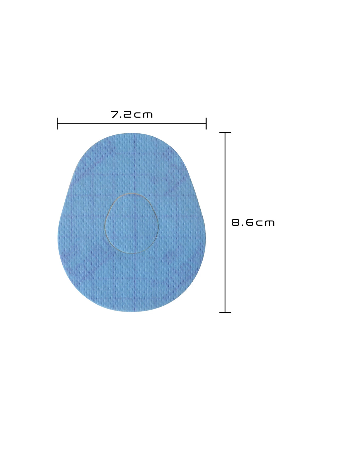 Dexcom G7用 固定パッチ、しずく型、サイズ 7.2 x 8.6 cm