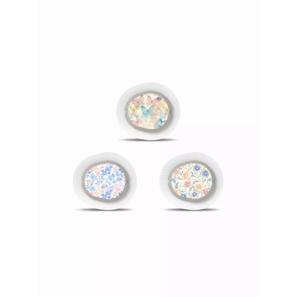 Spring Edition 2025 Dexcom G7 stickers featuring floral and pastel designs.