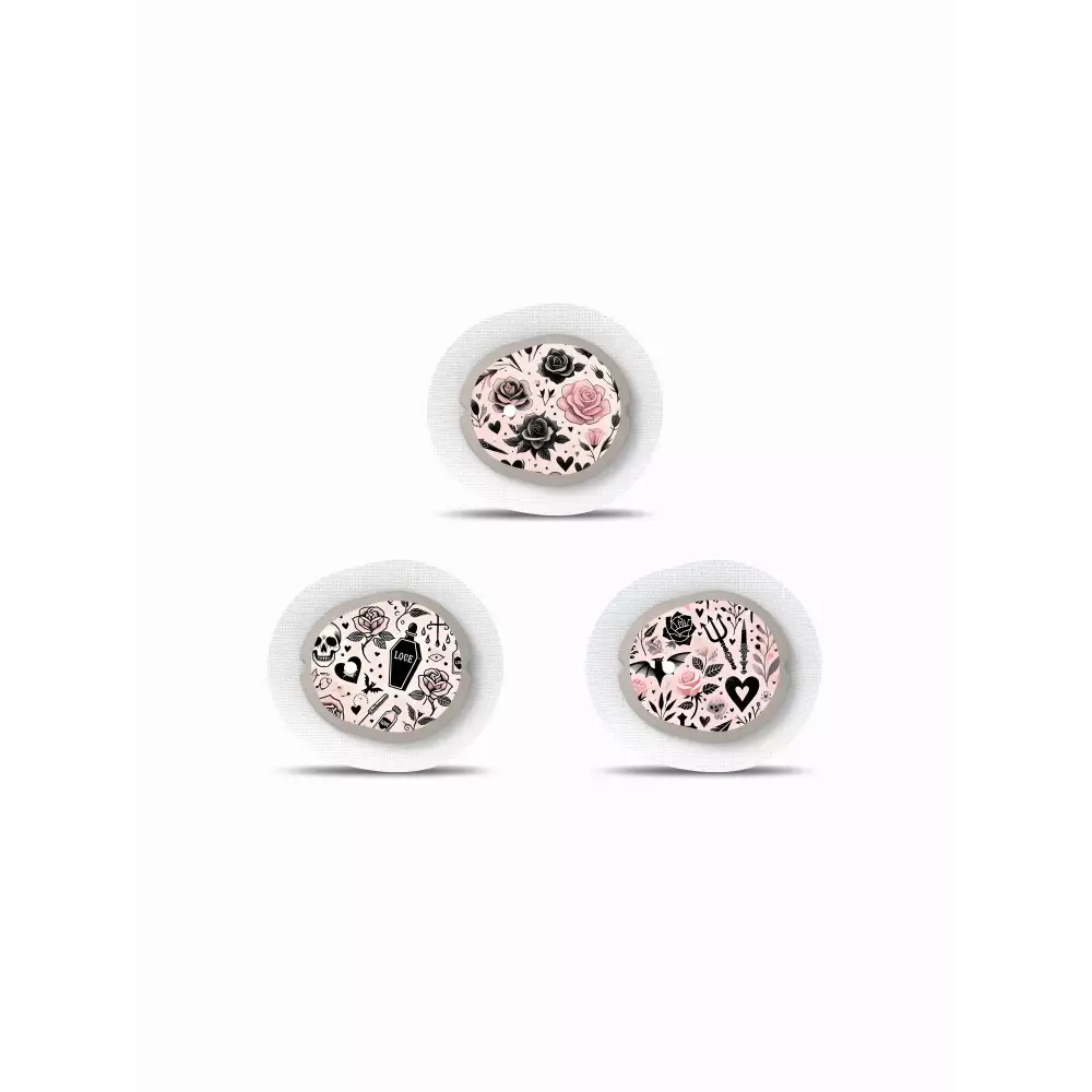Three speckled quail eggs in Dexcom G7 Stickers - Valentine Edition 2025 design