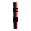 Freestyle Libre 3 Arm Band adjustable elastic strap in black, red, and white for secure sensor fit