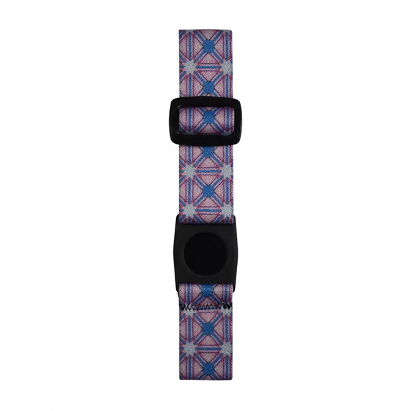 Freestyle Libre 3 Arm Band with adjustable, elastic patterned strap in pink and blue for secure sensor fit and comfort