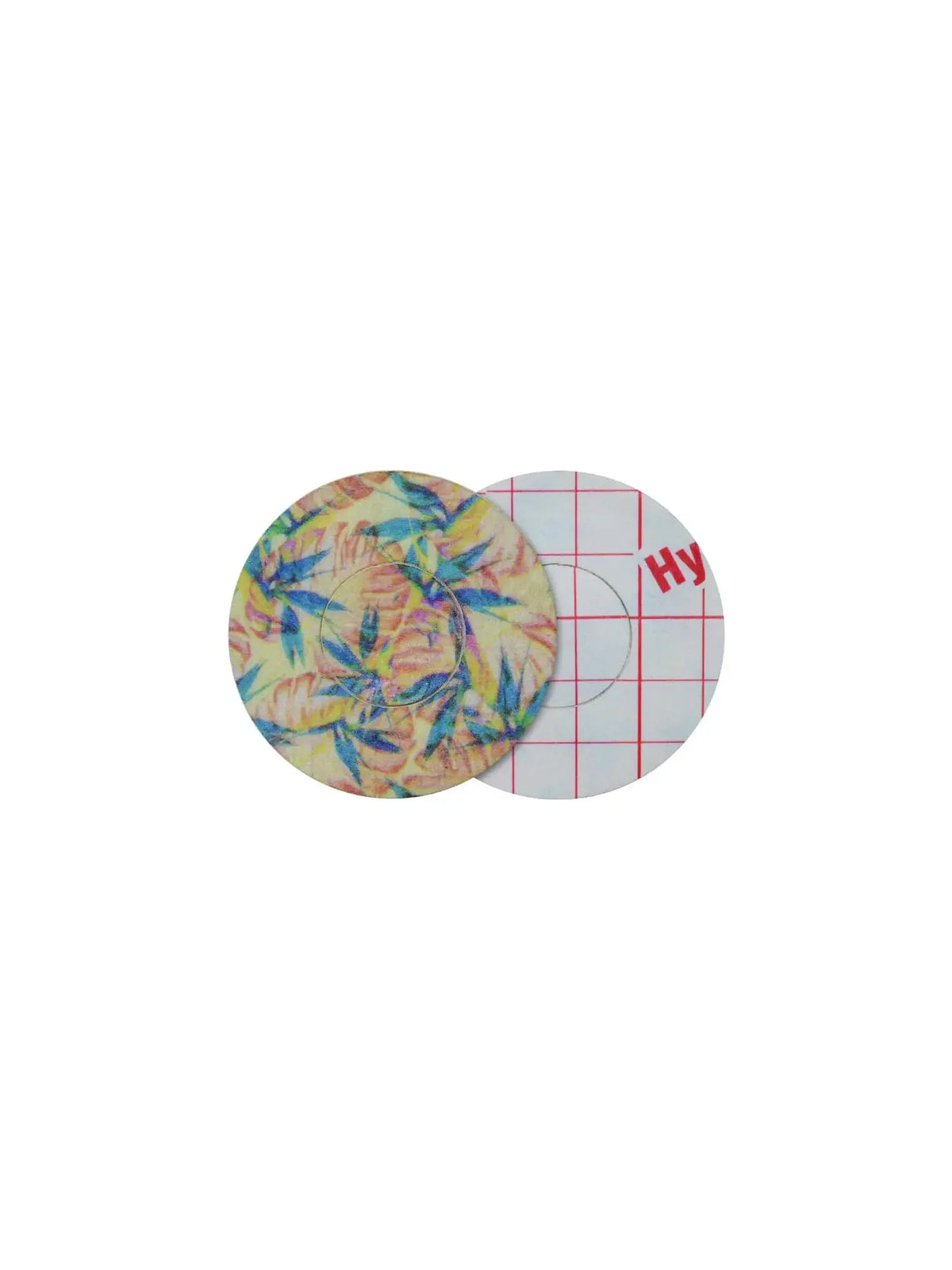 FreeStyle Libre 3用 固定パッチ、Tequila Sunrise 柄、表面と裏面（剥離紙付き）