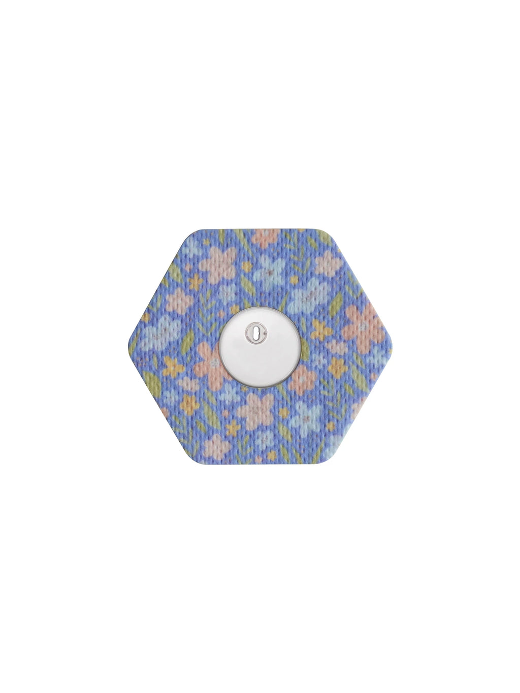 FreeStyle Libre 3用 固定パッチ、六角形型、Meadow Flowers & Leaves 柄