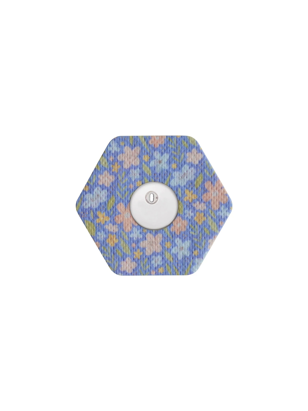FreeStyle Libre 3用 固定パッチ、六角形型、Meadow Flowers & Leaves 柄