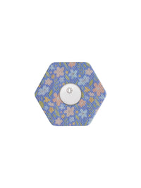 FreeStyle Libre 3用 固定パッチ、六角形型、Meadow Flowers & Leaves 柄