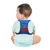 Harness for children wearing an insulin pump, showing adjustable straps and back pocket for pump storage, ideal for small kids.