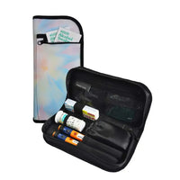 Diabetic travel case with insulin pen and glucose meter storage in summer vibes design.