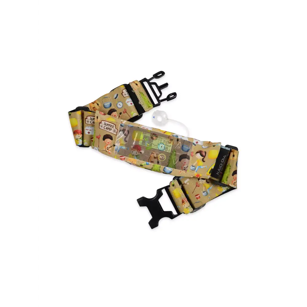 Insulin pump belt with window for kids, fun pattern, adjustable, Dia-Waist Belt TP Kids.