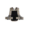 Insulin pump harness with star pattern designed for children, featuring adjustable straps and a window for easy access.