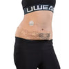 Lace insulin pump waist belt for women with type 1 diabetes, featuring secure tubing placement and stylish design.