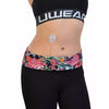 Floral print insulin pump waist belt providing comfort and secure storage for active use.