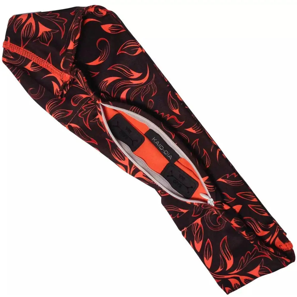 Lightweight insulin pump waist belt with floral prints and secure inner pocket for active lifestyle.