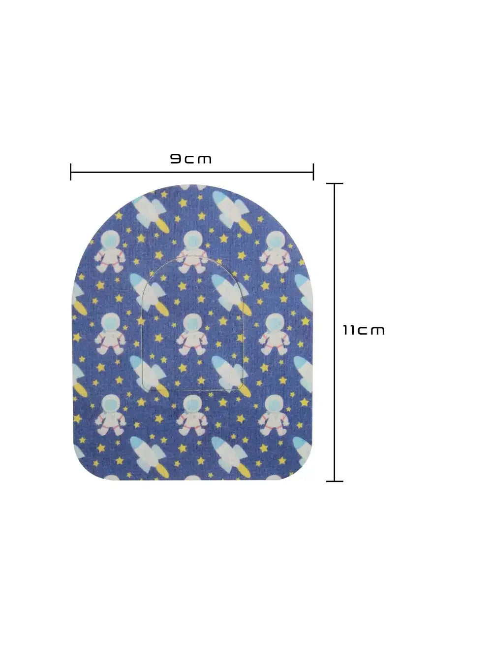 Omnipod ポッド用 固定パッチ、Astronaut 柄、サイズ 9 x 11 cm