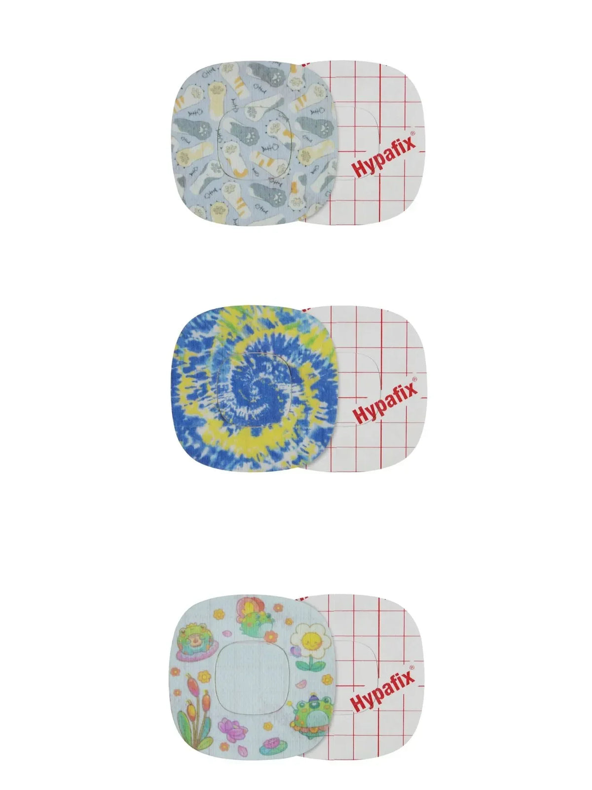 Simplera Sync用 キッズ固定パッチ、表面と裏面（剥離紙付き）