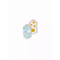 Stickers for Medtrum TouchCare Slim CGM, Y2K Collection with smileys and retro patterns.