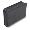 Stylish leather diabetic travel case with zip closure.