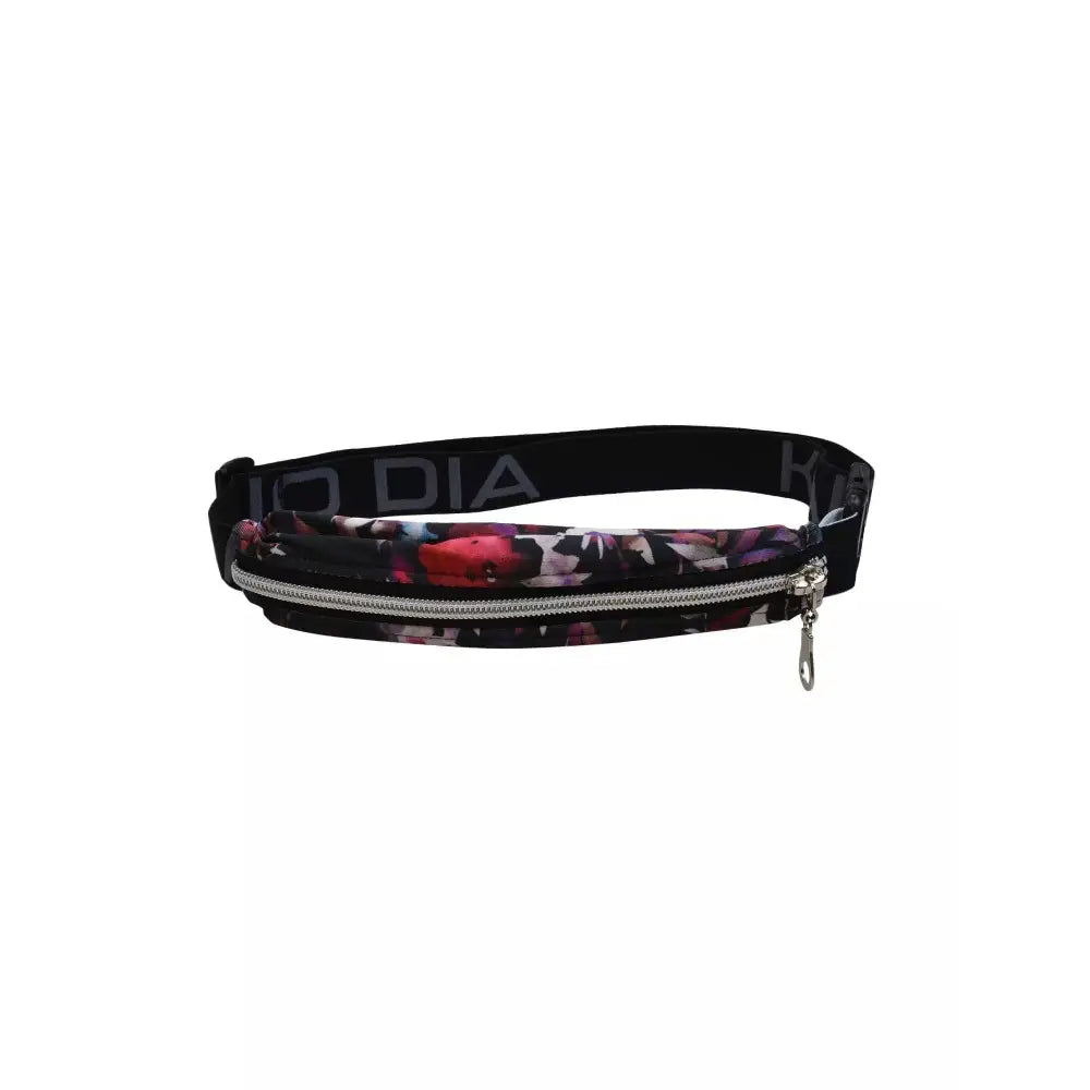 Insulin pump belt pouch in dark colors with adjustable strap and zipper.