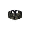 Insulin pump leg band with floral design and adjustable elastic strap for discreet wear.